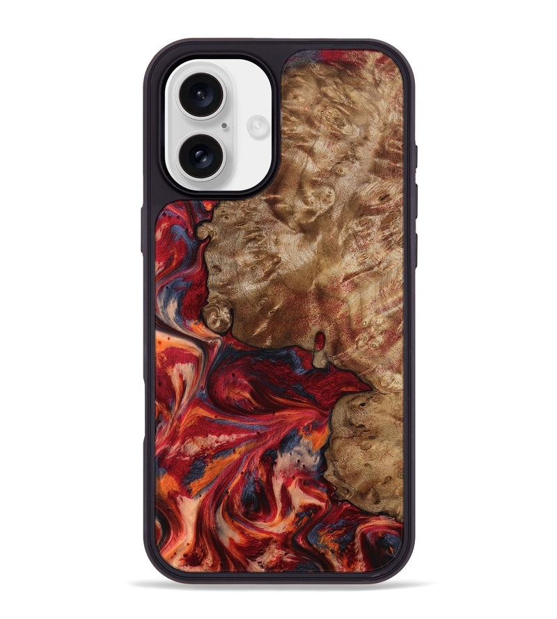iPhone 16 Plus Wood Phone Case - Eugene (Red, 805475)