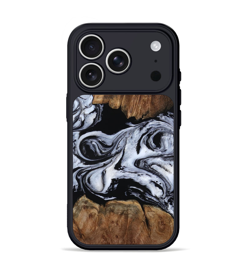 iPhone 17 Pro Wood Phone Case - Derek (Black & White, 805477)