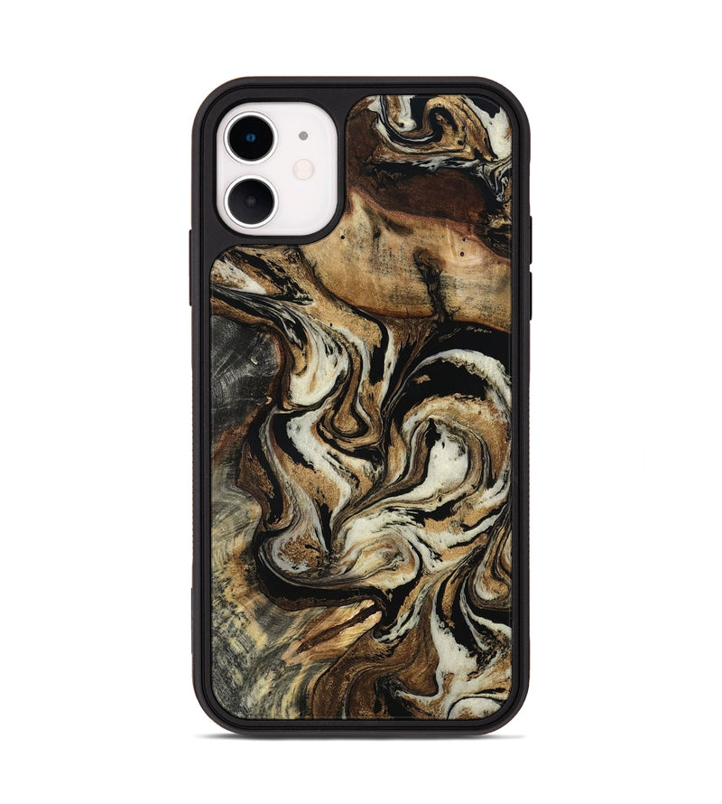 iPhone 11 Wood Phone Case - Jonnie (Black & White, 805478)