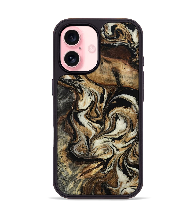iPhone 16 Wood Phone Case - Jonnie (Black & White, 805478)