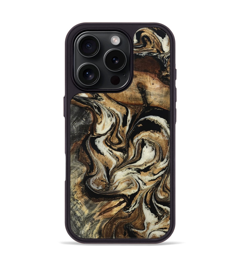 iPhone 16 Pro Wood Phone Case - Jonnie (Black & White, 805478)