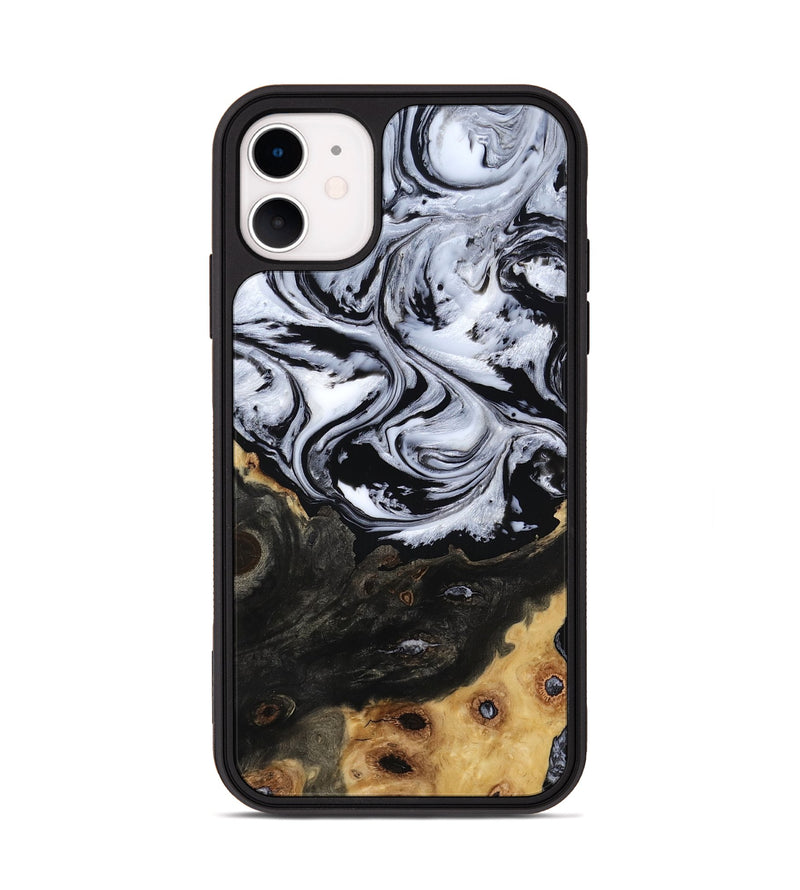 iPhone 11 Wood Phone Case - Shelbi (Black & White, 805479)