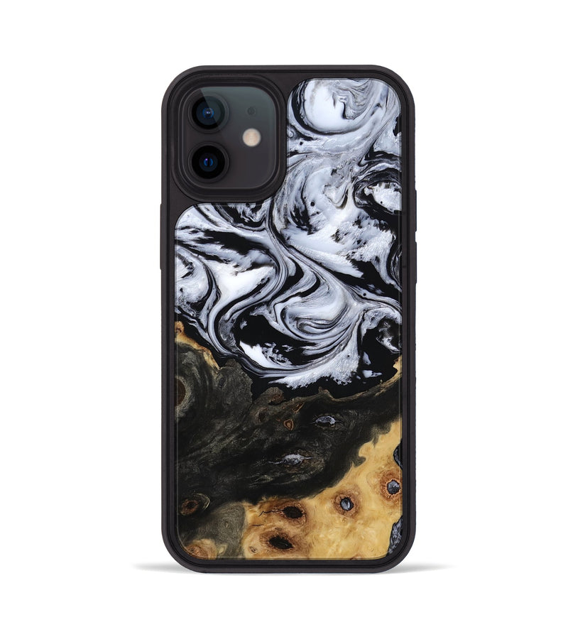 iPhone 12 Wood Phone Case - Shelbi (Black & White, 805479)
