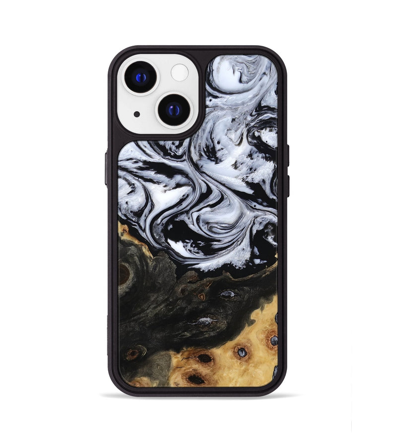 iPhone 13 Wood Phone Case - Shelbi (Black & White, 805479)