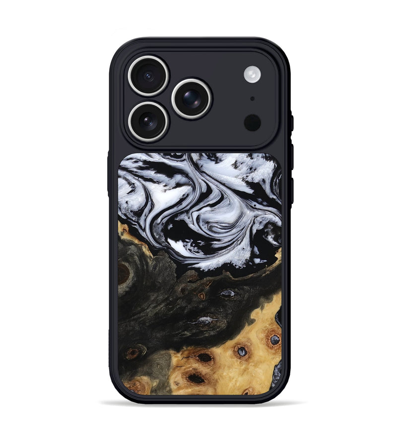 iPhone 17 Pro Wood Phone Case - Shelbi (Black & White, 805479)