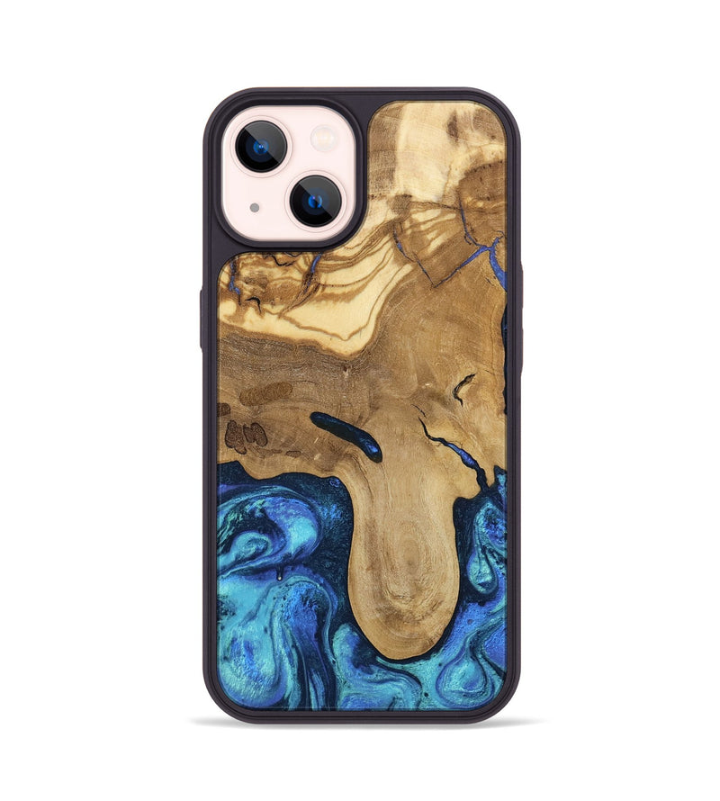 iPhone 14 Wood Phone Case - Hadlee (Blue, 805480)
