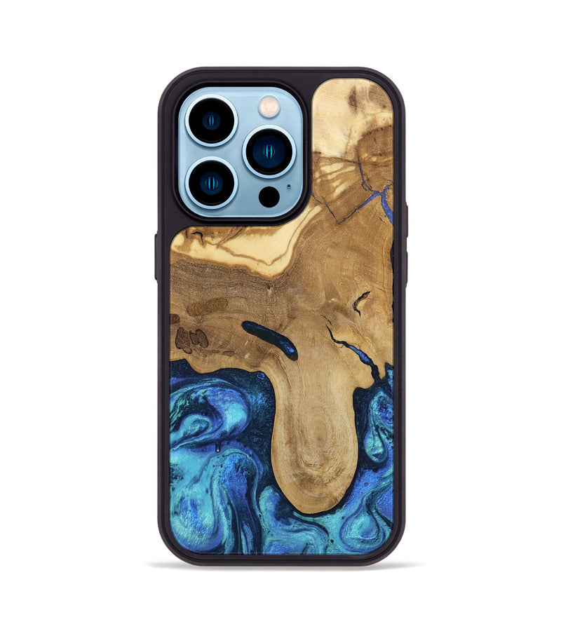 iPhone 14 Pro Wood Phone Case - Hadlee (Blue, 805480)