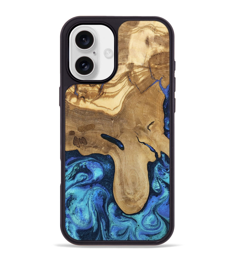 iPhone 16 Plus Wood Phone Case - Hadlee (Blue, 805480)