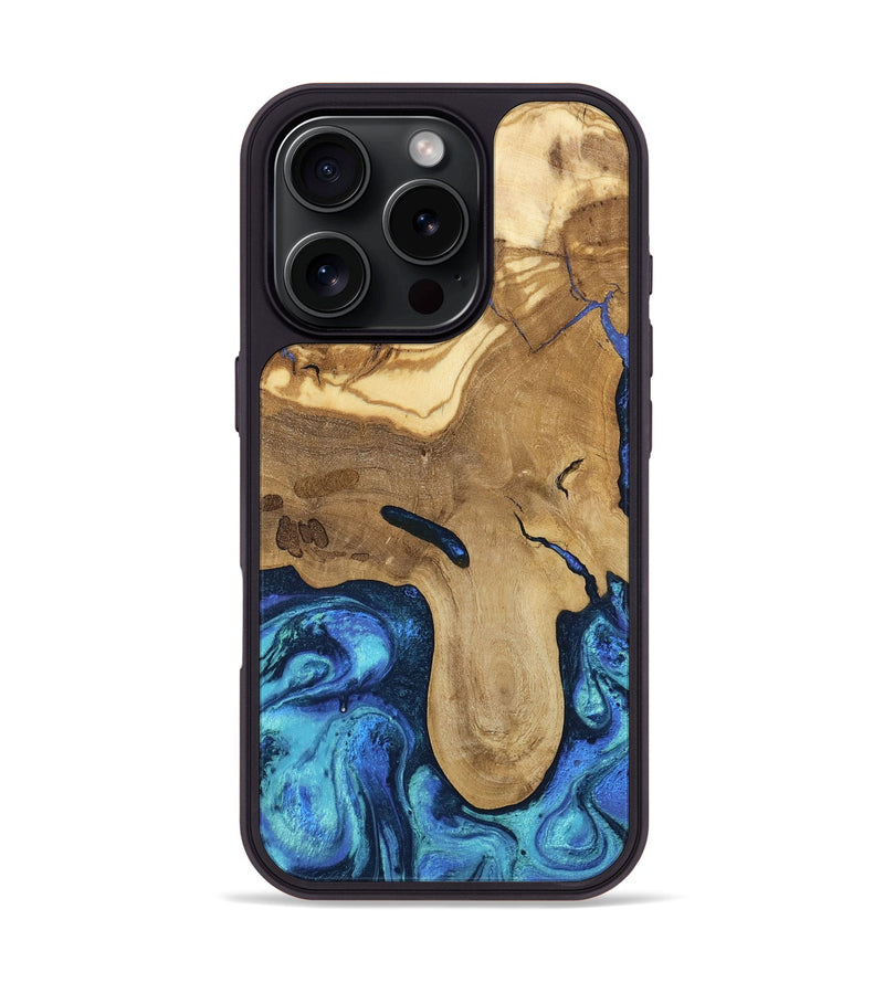 iPhone 16 Pro Wood Phone Case - Hadlee (Blue, 805480)