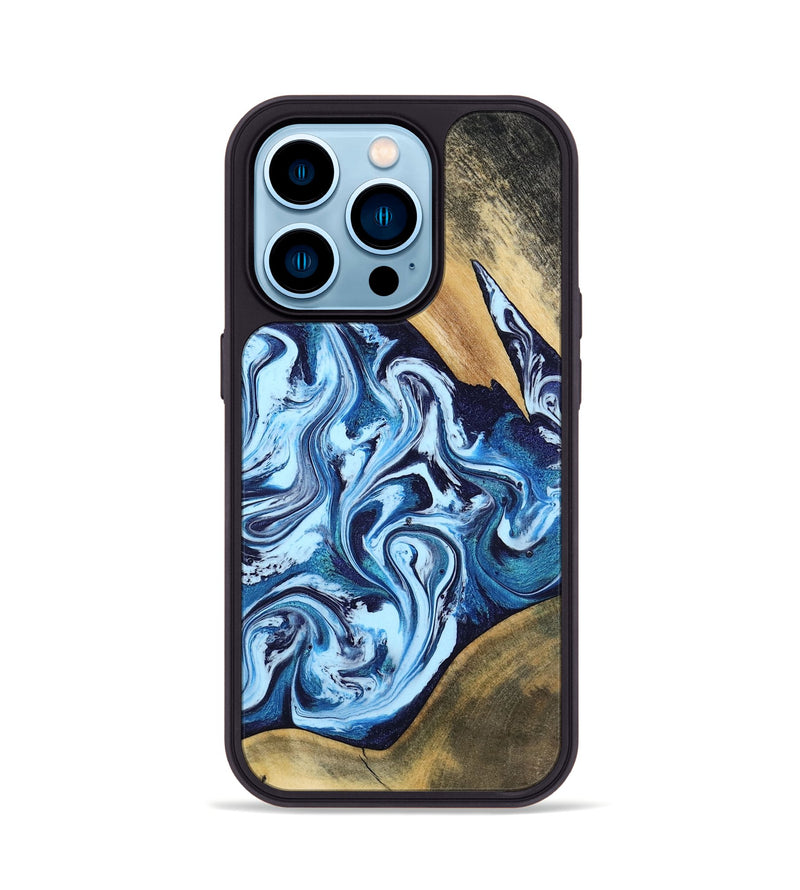 iPhone 14 Pro Wood Phone Case - Mae (Blue, 805481)