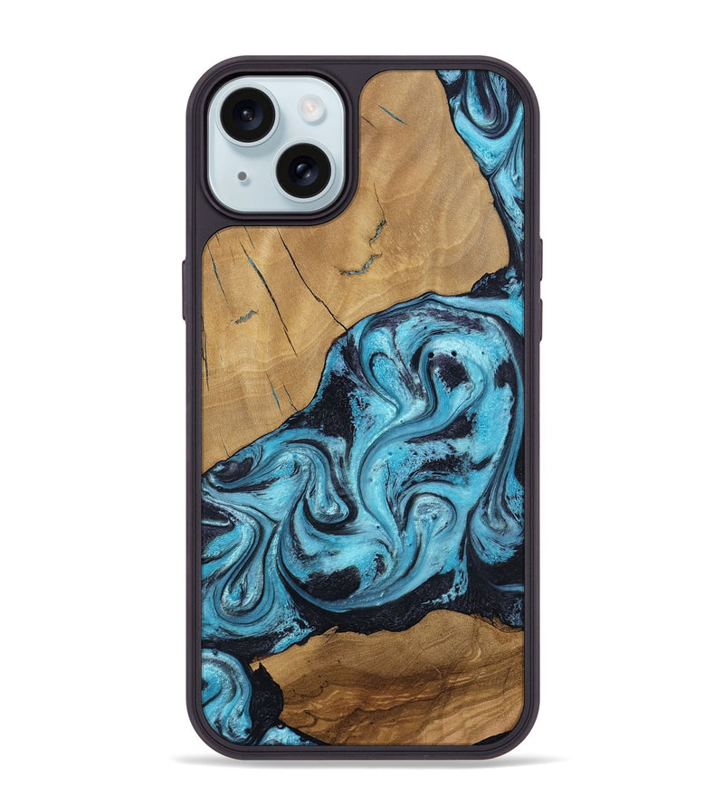 iPhone 15 Plus Wood Phone Case - Nellie (Blue, 805482)