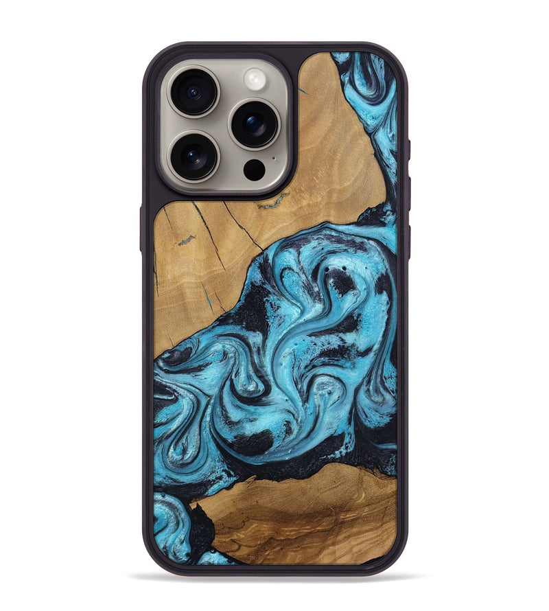 iPhone 15 Pro Max Wood Phone Case - Nellie (Blue, 805482)