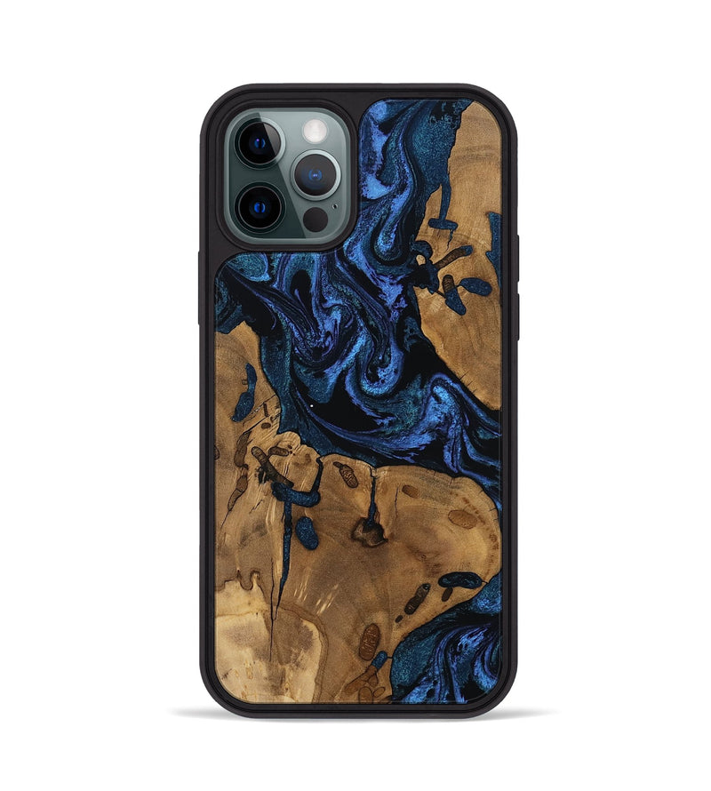 iPhone 12 Pro Wood Phone Case - Drew (Blue, 805483)