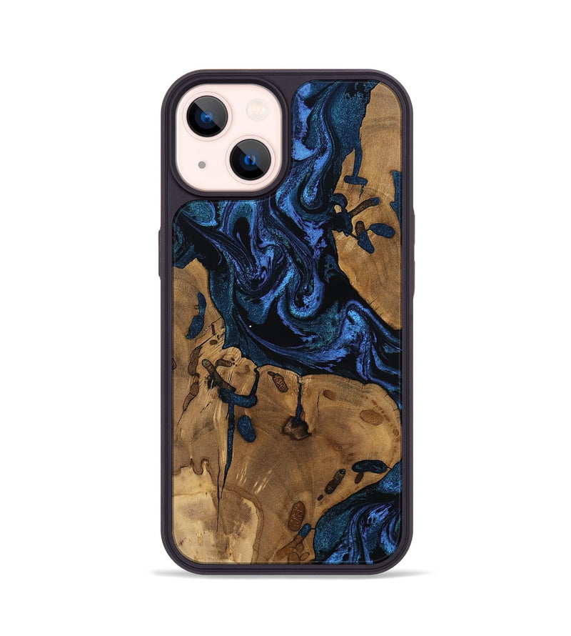 iPhone 14 Wood Phone Case - Drew (Blue, 805483)