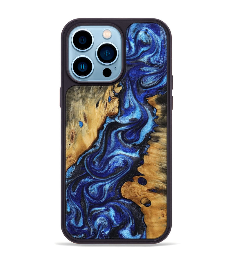 iPhone 14 Pro Max Wood Phone Case - Roslyn (Blue, 805484)