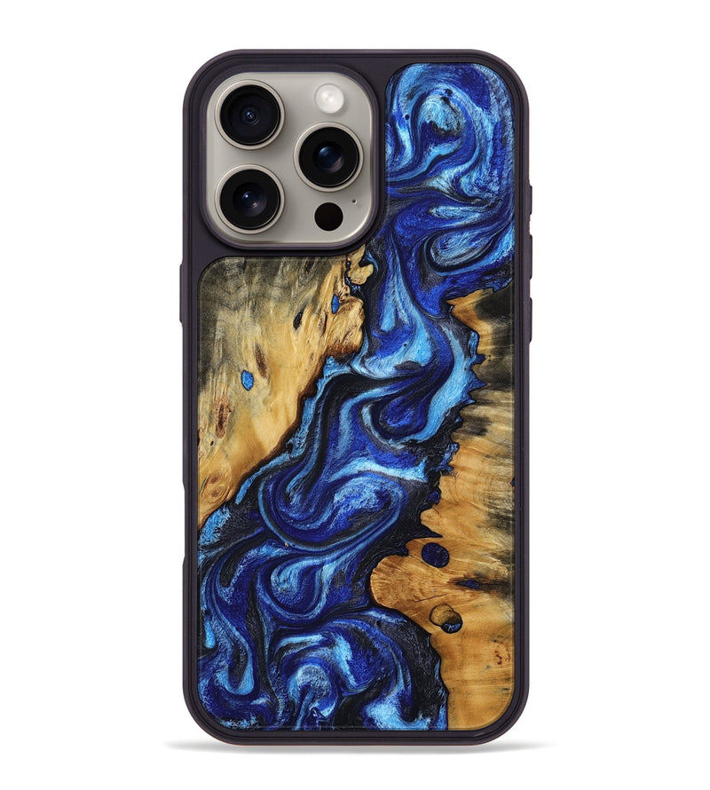 iPhone 16 Pro Max Wood Phone Case - Roslyn (Blue, 805484)