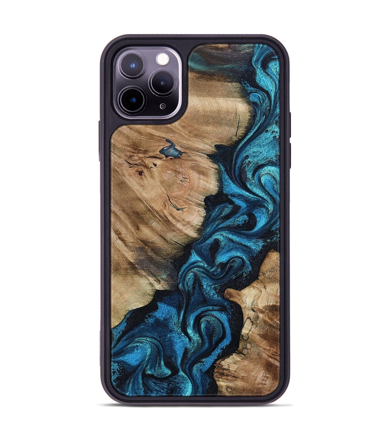iPhone 11 Pro Max Wood Phone Case - Rhys (Blue, 805485)