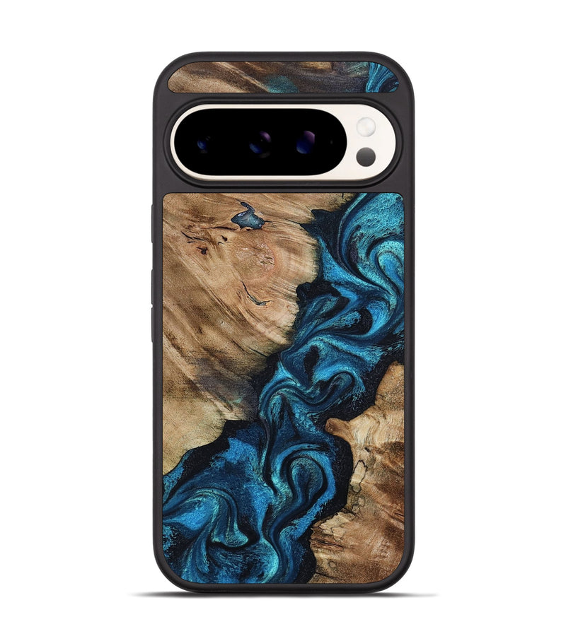 Pixel 9 Wood Phone Case - Rhys (Blue, 805485)