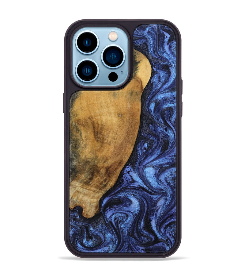 iPhone 14 Pro Max Wood Phone Case - Naomi (Blue, 805486)