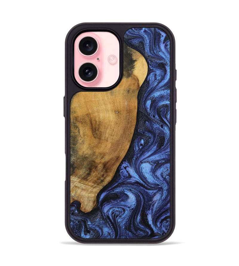 iPhone 16 Wood Phone Case - Naomi (Blue, 805486)