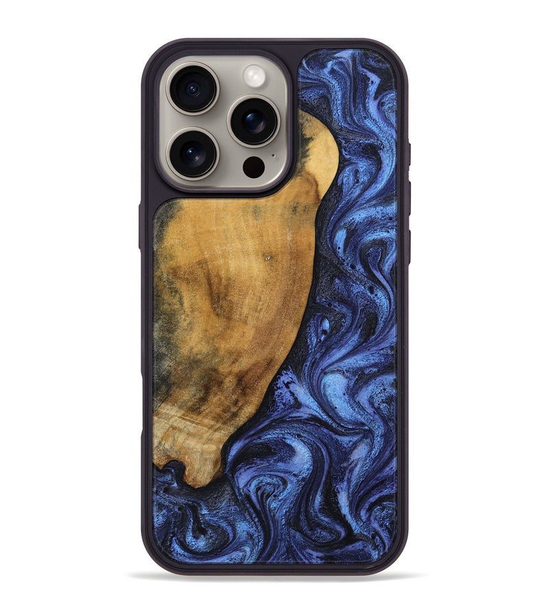 iPhone 16 Pro Max Wood Phone Case - Naomi (Blue, 805486)