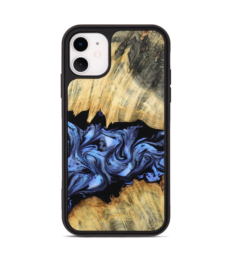 iPhone 11 Wood Phone Case - Madisyn (Blue, 805487)
