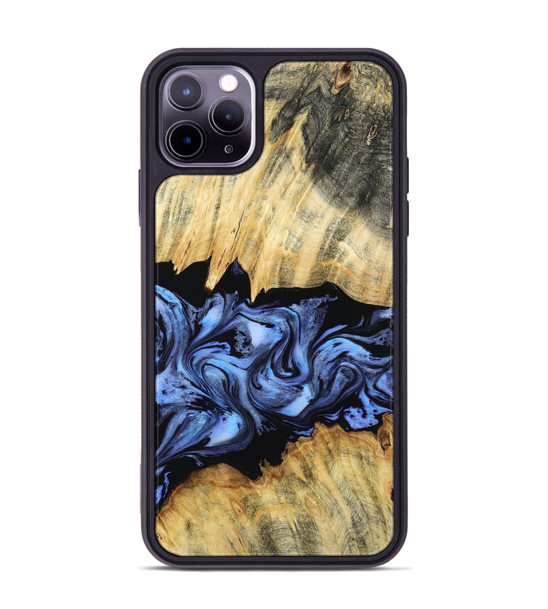 iPhone 11 Pro Max Wood Phone Case - Madisyn (Blue, 805487)