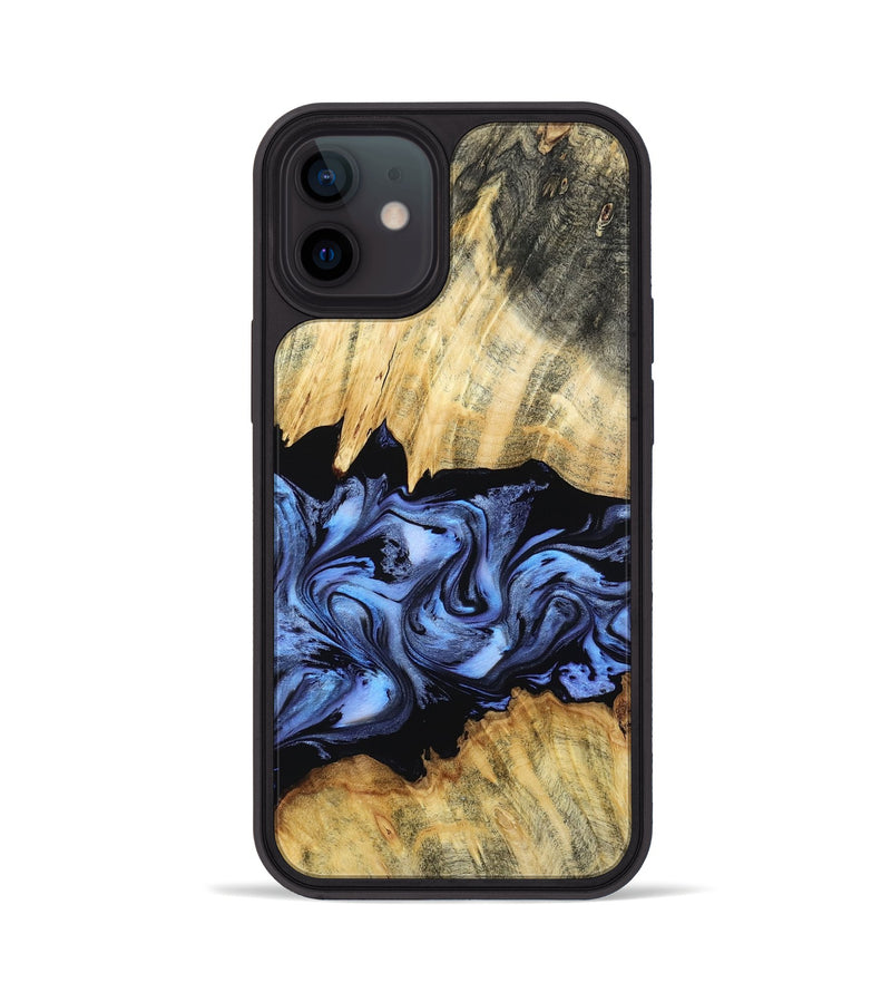 iPhone 12 Wood Phone Case - Madisyn (Blue, 805487)