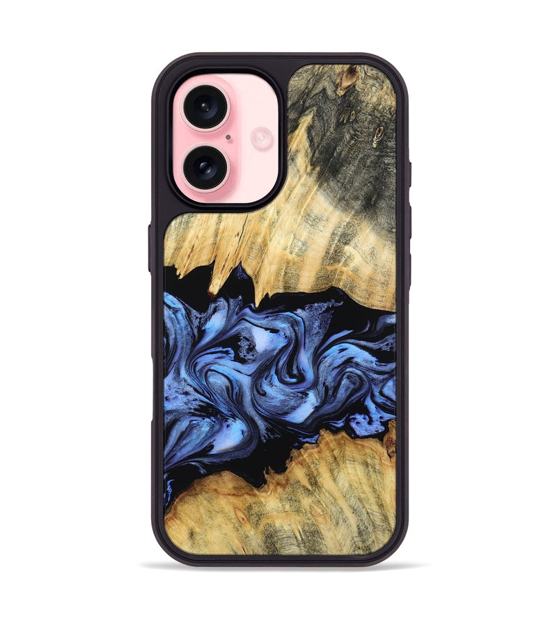 iPhone 16 Wood Phone Case - Madisyn (Blue, 805487)