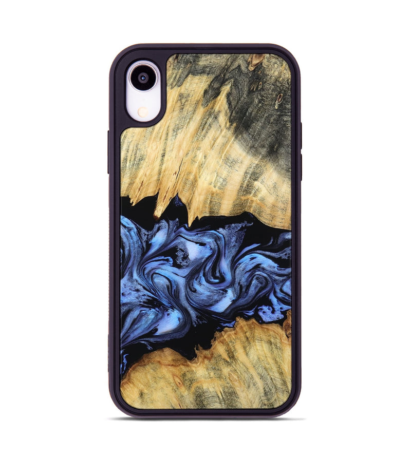 iPhone Xr Wood Phone Case - Madisyn (Blue, 805487)