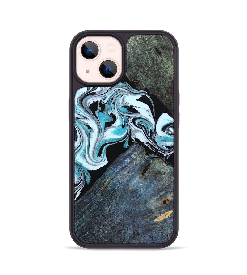 iPhone 14 Wood Phone Case - Osman (Blue, 805488)