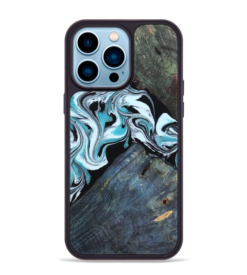 iPhone 14 Pro Max Wood Phone Case - Osman (Blue, 805488)