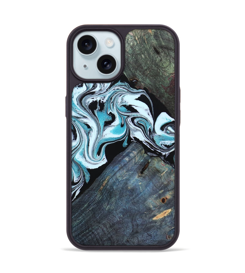 iPhone 15 Wood Phone Case - Osman (Blue, 805488)