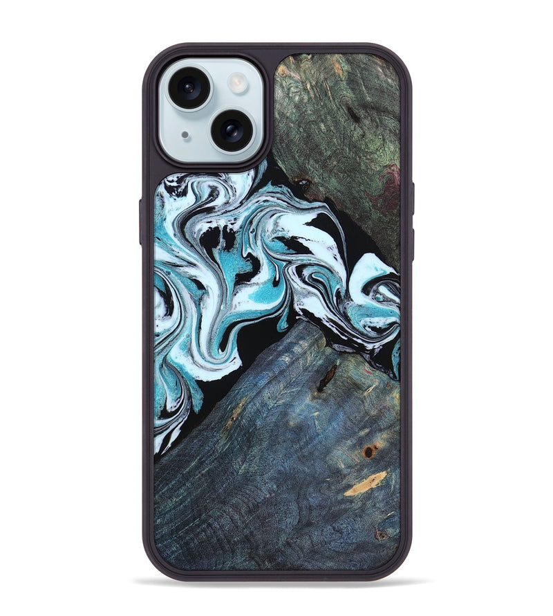 iPhone 15 Plus Wood Phone Case - Osman (Blue, 805488)