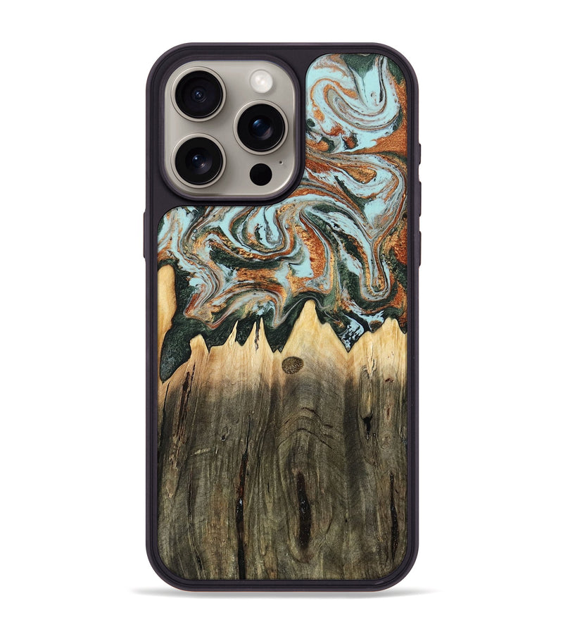iPhone 15 Pro Max Wood Phone Case - Paris (Green, 805489)