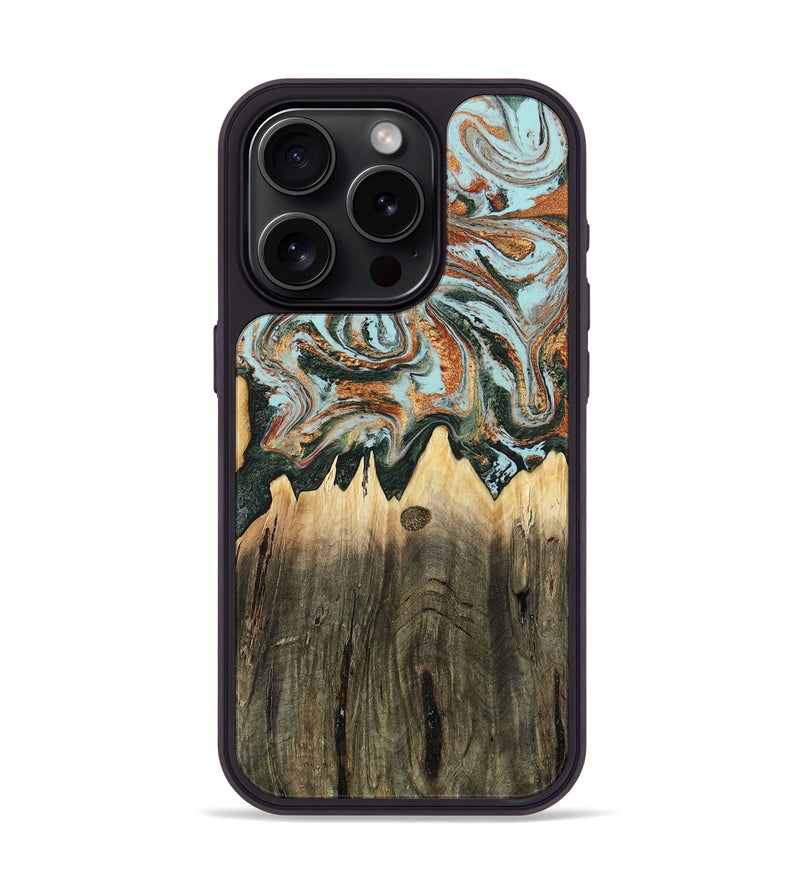 iPhone 15 Pro Wood Phone Case - Paris (Green, 805489)