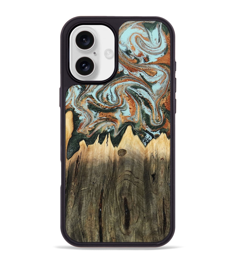 iPhone 16 Plus Wood Phone Case - Paris (Green, 805489)