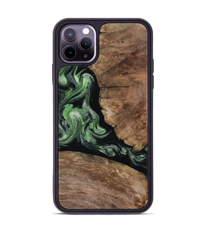 iPhone 11 Pro Max Wood Phone Case - Damon (Green, 805490)