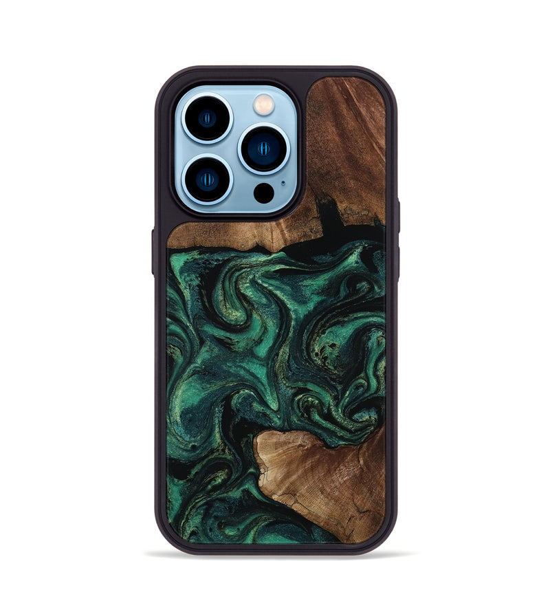 iPhone 14 Pro Wood Phone Case - Therese (Green, 805491)