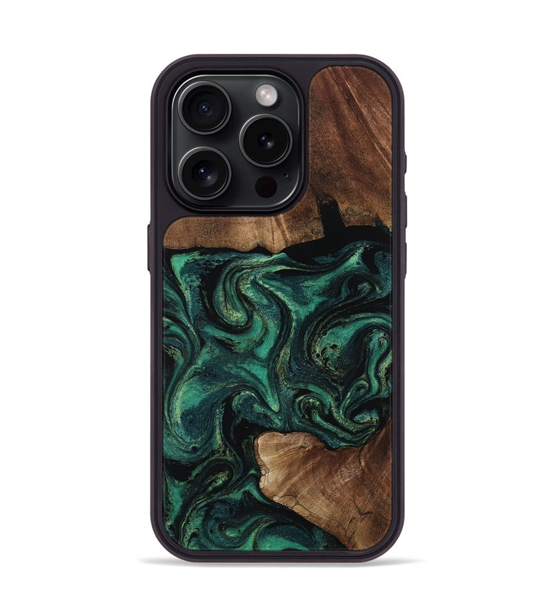 iPhone 15 Pro Wood Phone Case - Therese (Green, 805491)
