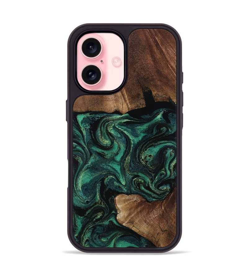 iPhone 16 Wood Phone Case - Therese (Green, 805491)