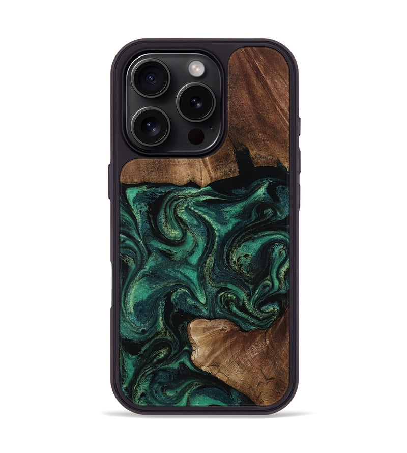 iPhone 16 Pro Wood Phone Case - Therese (Green, 805491)