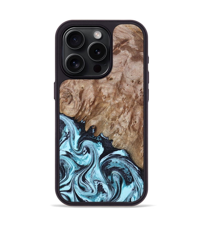 iPhone 15 Pro Wood Phone Case - Cullen (Blue, 805517)