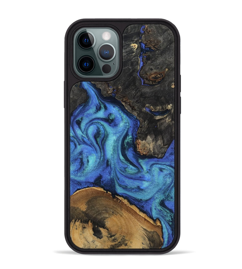 iPhone 12 Pro Max Wood Phone Case - Jed (Blue, 805518)