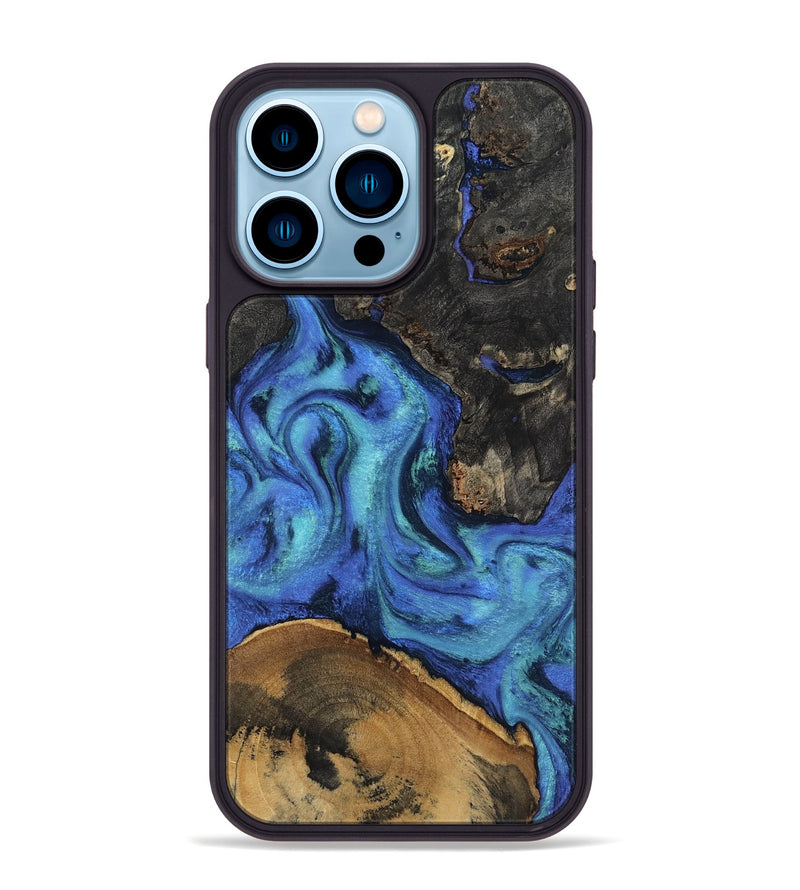 iPhone 14 Pro Max Wood Phone Case - Jed (Blue, 805518)