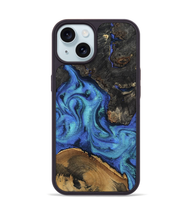 iPhone 15 Wood Phone Case - Jed (Blue, 805518)
