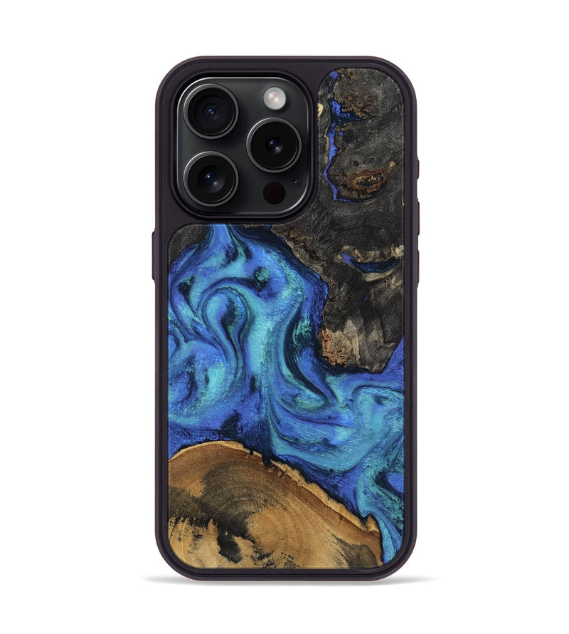 iPhone 15 Pro Wood Phone Case - Jed (Blue, 805518)