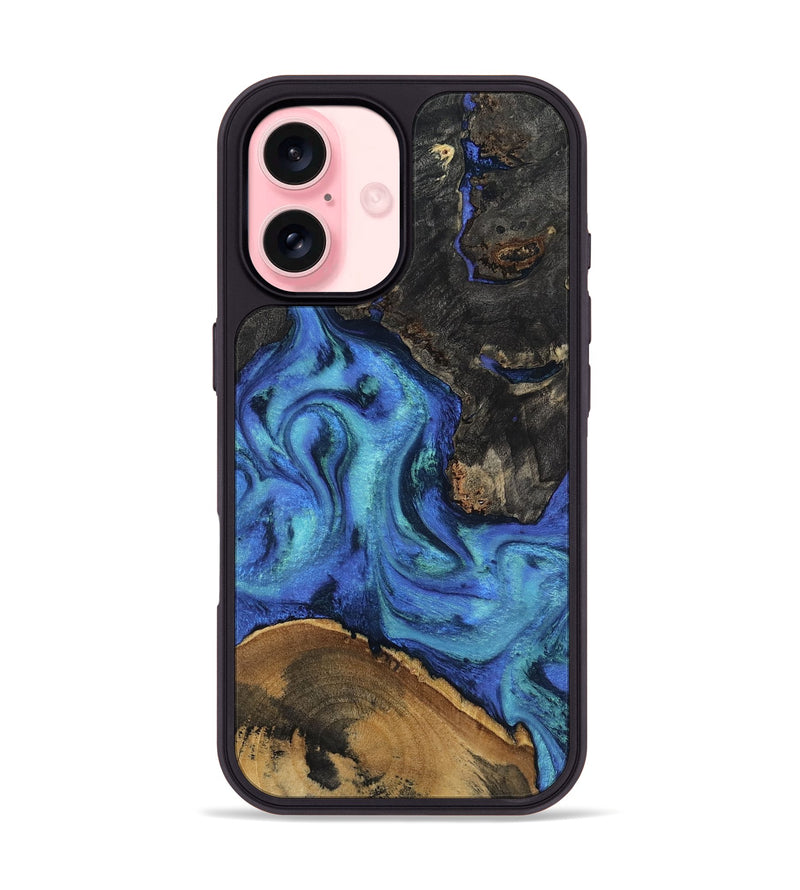 iPhone 16 Wood Phone Case - Jed (Blue, 805518)