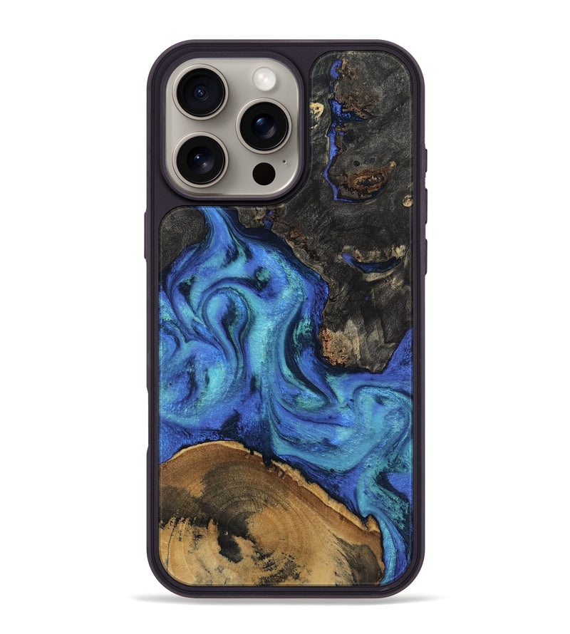 iPhone 16 Pro Max Wood Phone Case - Jed (Blue, 805518)