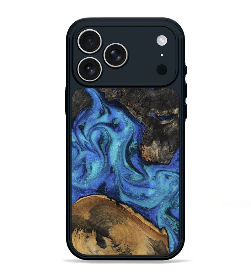 iPhone 17 Pro Max Wood Phone Case - Jed (Blue, 805518)